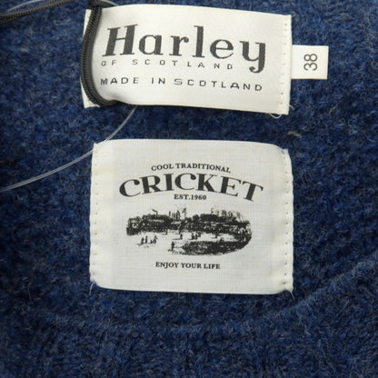 【中古】ハーレー オブ スコットランド HARLEY OF SCOTLAND ウール クルーネック プルオーバーニット ダークブルー【サイズ38】【 状態ランクA 】【 メンズ 】