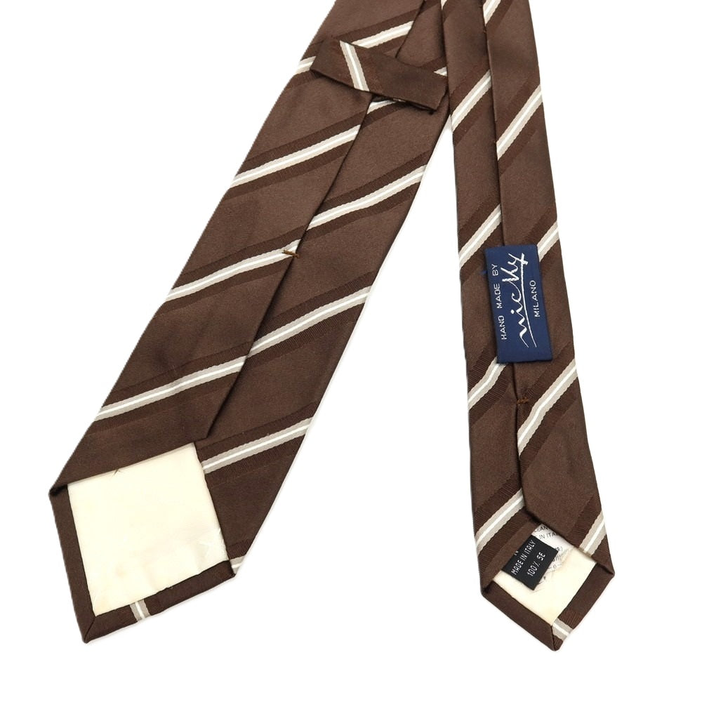 【中古】ニッキー nicky シルク ストライプ柄ネクタイ ダークブラウン【 状態ランクB 】【 メンズ 】