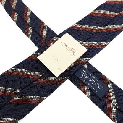 【中古】ニッキー nicky シルク ストライプ柄ネクタイ ネイビーxオレンジブラウン【 状態ランクA 】【 メンズ 】
