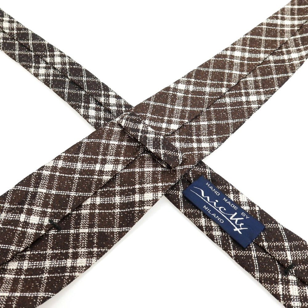 【中古】ニッキー nicky シルク チェック柄ネクタイ ダークブラウン【 状態ランクB 】【 メンズ 】