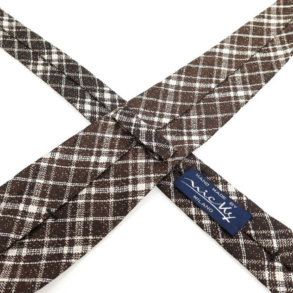 【中古】ニッキー nicky シルク チェック柄ネクタイ ダークブラウン【 状態ランクB 】【 メンズ 】
