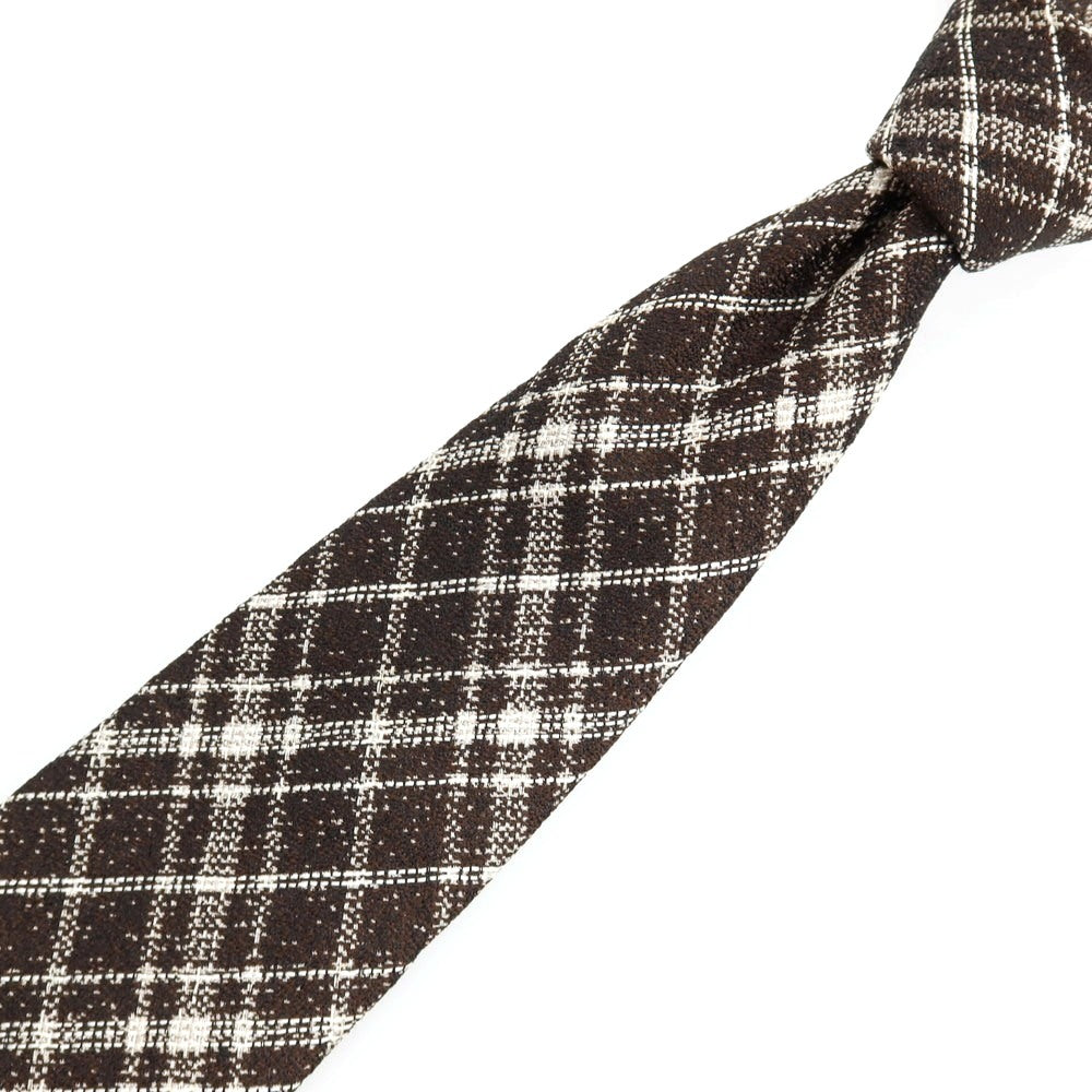 【中古】ニッキー nicky シルク チェック柄ネクタイ ダークブラウン【 状態ランクB 】【 メンズ 】