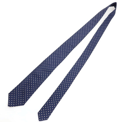 【中古】エレディキャリーニ EREDI CHIARINI シルク ドット柄ネクタイ ネイビーxグレージュ【 状態ランクB 】【 メンズ 】