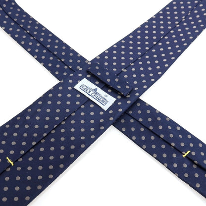 【中古】エレディキャリーニ EREDI CHIARINI シルク ドット柄ネクタイ ネイビーxグレージュ【 状態ランクB 】【 メンズ 】