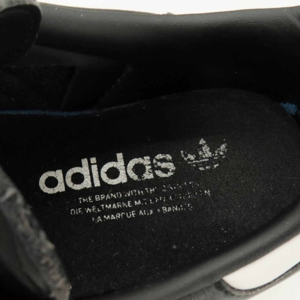 【中古】アディダス adidas レザー スニーカー ブラック【サイズ27】【 状態ランクC 】【 メンズ 】