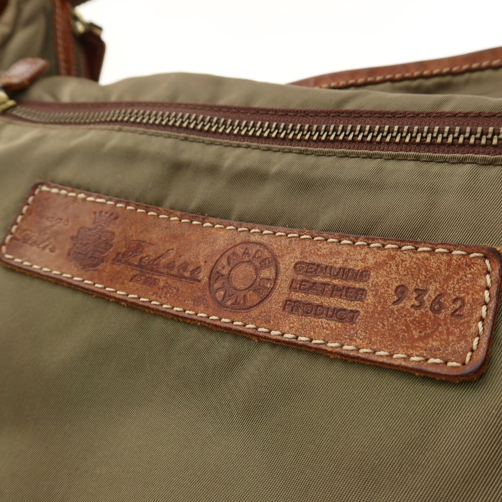 【中古】フェリージ Felisi 9362 ナイロン レザー ショルダーバッグ オリーブグリーン【 状態ランクD 】【 メンズ 】