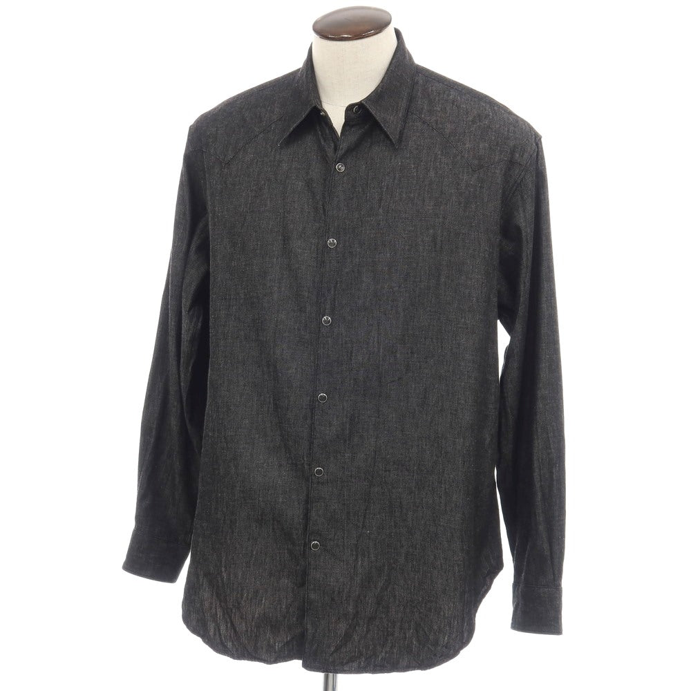 【中古】セモー semoh URBAN RESEARCH別注 コットン デニム ウエスタンシャツ ブラック【サイズ3】【 状態ランクB 】【 メンズ 】