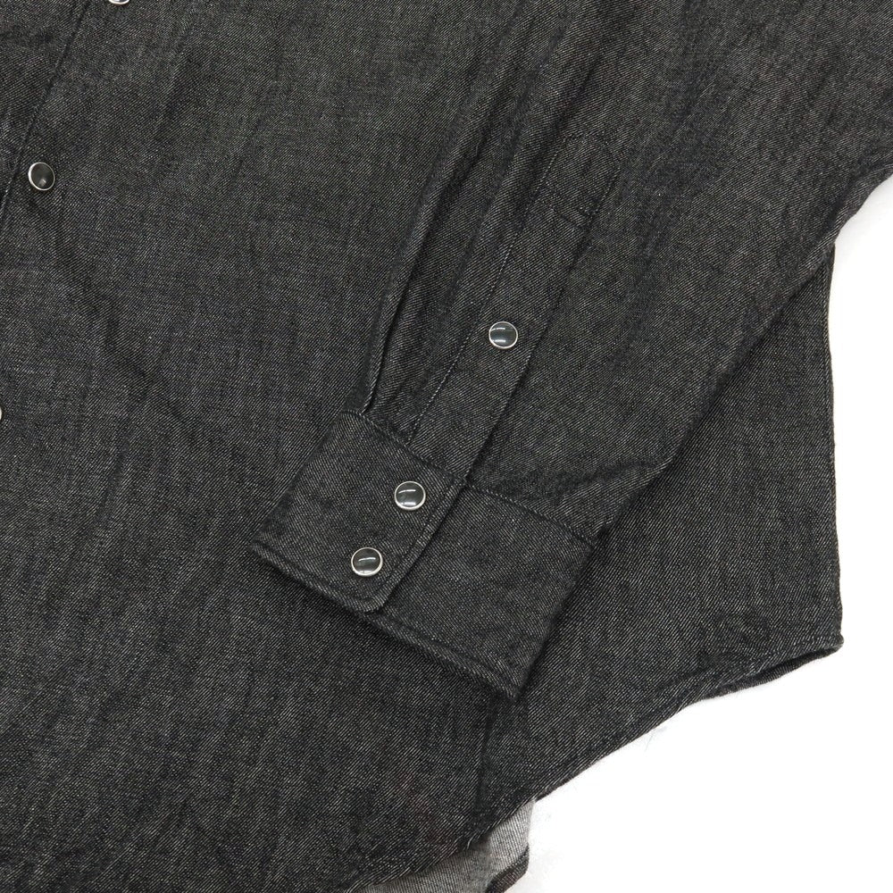 【中古】セモー semoh URBAN RESEARCH別注 コットン デニム ウエスタンシャツ ブラック【サイズ3】【 状態ランクB 】【 メンズ 】