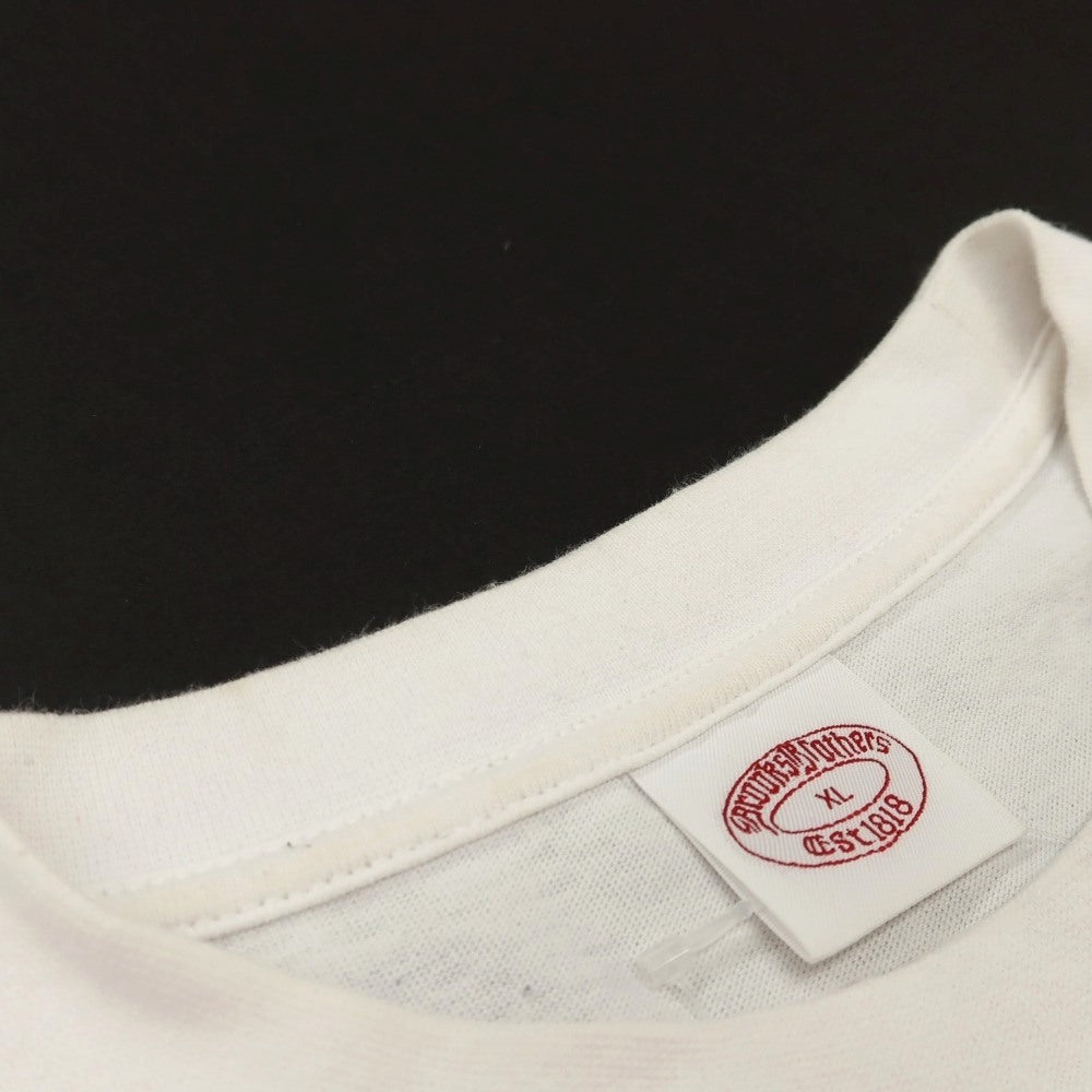 【中古】ブルックスブラザーズ Brooks Brothers URBAN RESEARCH別注 コットン系 クルーネック 半袖Ｔシャツ ホワイト【サイズXL】【 状態ランクC 】【 メンズ 】