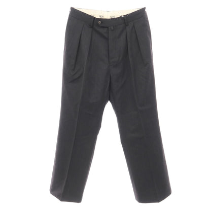 【中古】ニート NEAT ウール系 セミフレア カジュアルスラックスパンツ ダークグレー【サイズ表記なし（L位）】【 状態ランクB 】【 メンズ 】