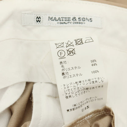【中古】マーティーアンドサンズ MAATEE＆SONS ウールポリエステル カジュアルスラックスパンツ ベージュ【サイズ2】【 状態ランクB 】【 メンズ 】