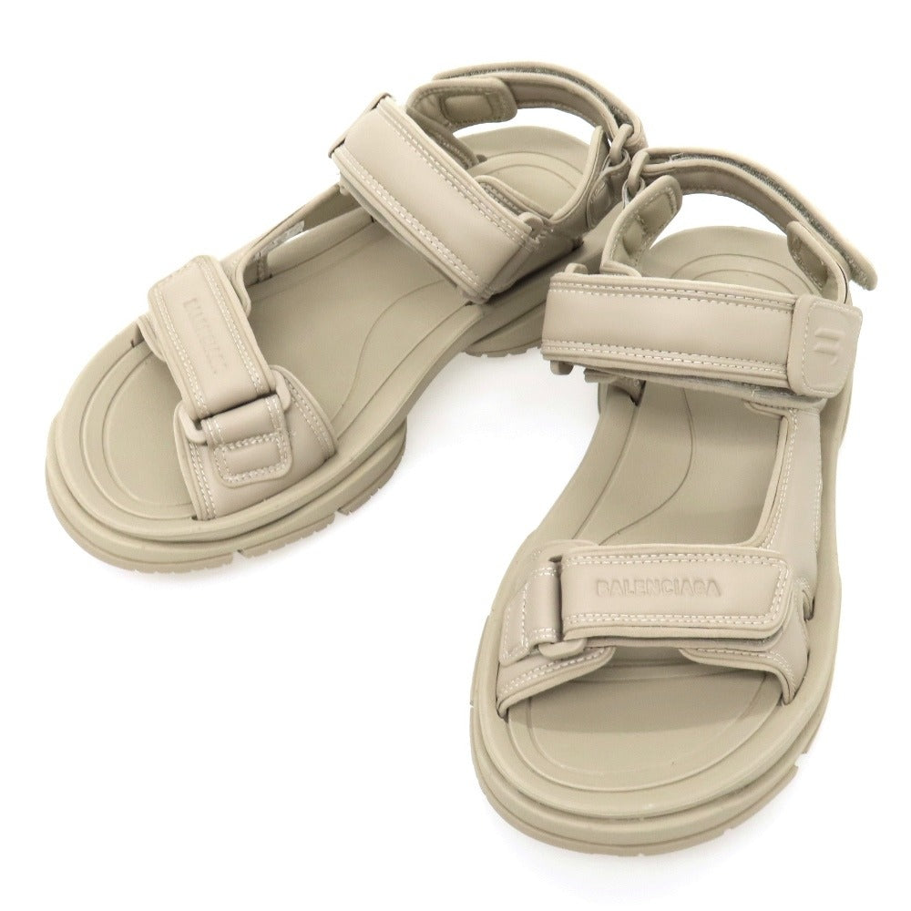 【中古】【未使用】バレンシアガ BALENCIAGA 合成皮革 サンダル ベージュ【サイズ41】【 状態ランクS 】【 メンズ 】