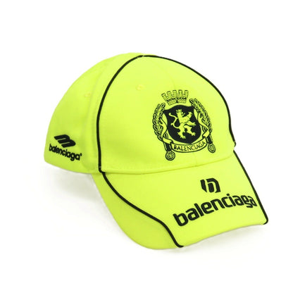 【中古】バレンシアガ BALENCIAGA コットン PARIS CAP キャップ 帽子 ネオンイエロー系【サイズL（59cm）】【 状態ランクA 】【 メンズ 】