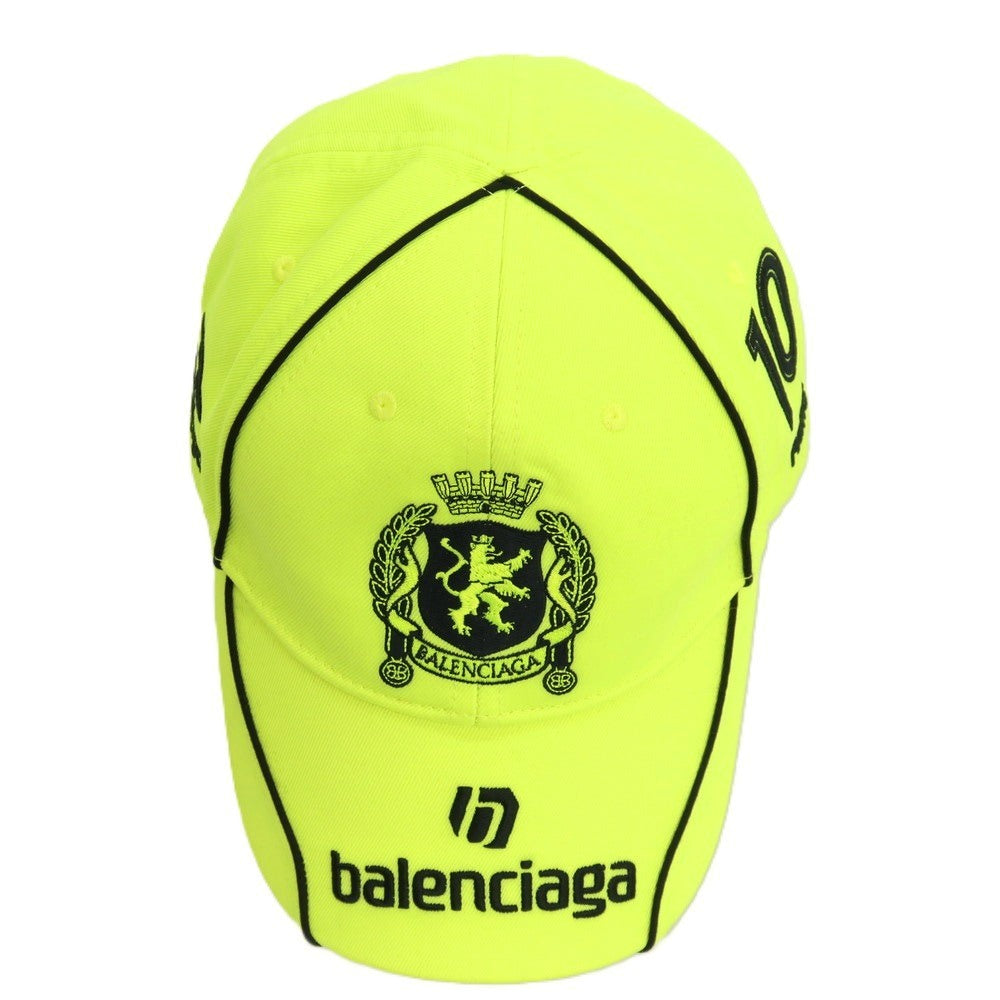【中古】バレンシアガ BALENCIAGA コットン PARIS CAP キャップ 帽子 ネオンイエロー系【サイズL（59cm）】【 状態ランクA 】【 メンズ 】
