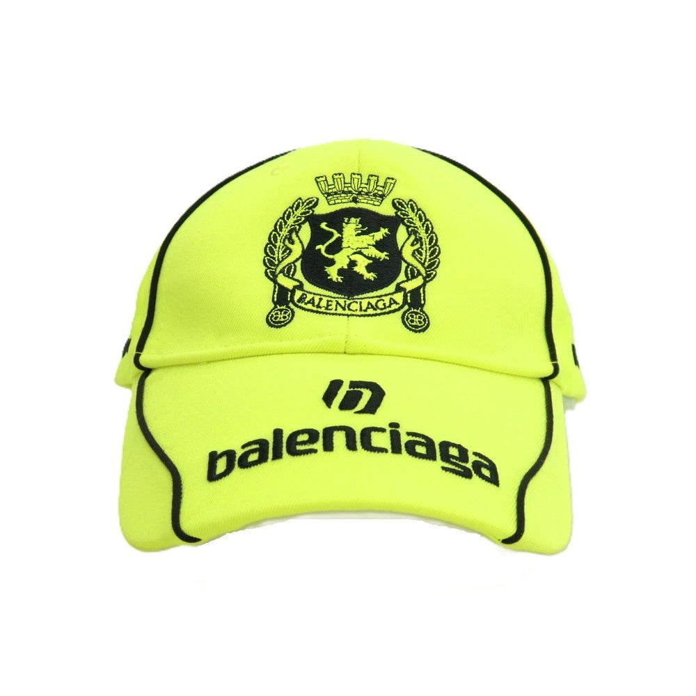 【中古】バレンシアガ BALENCIAGA コットン PARIS CAP キャップ 帽子 ネオンイエロー系【サイズL（59cm）】【 状態ランクA 】【 メンズ 】