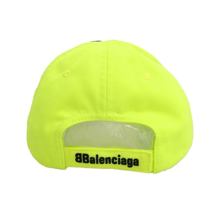 【中古】バレンシアガ BALENCIAGA コットン PARIS CAP キャップ 帽子 ネオンイエロー系【サイズL（59cm）】【 状態ランクA 】【 メンズ 】