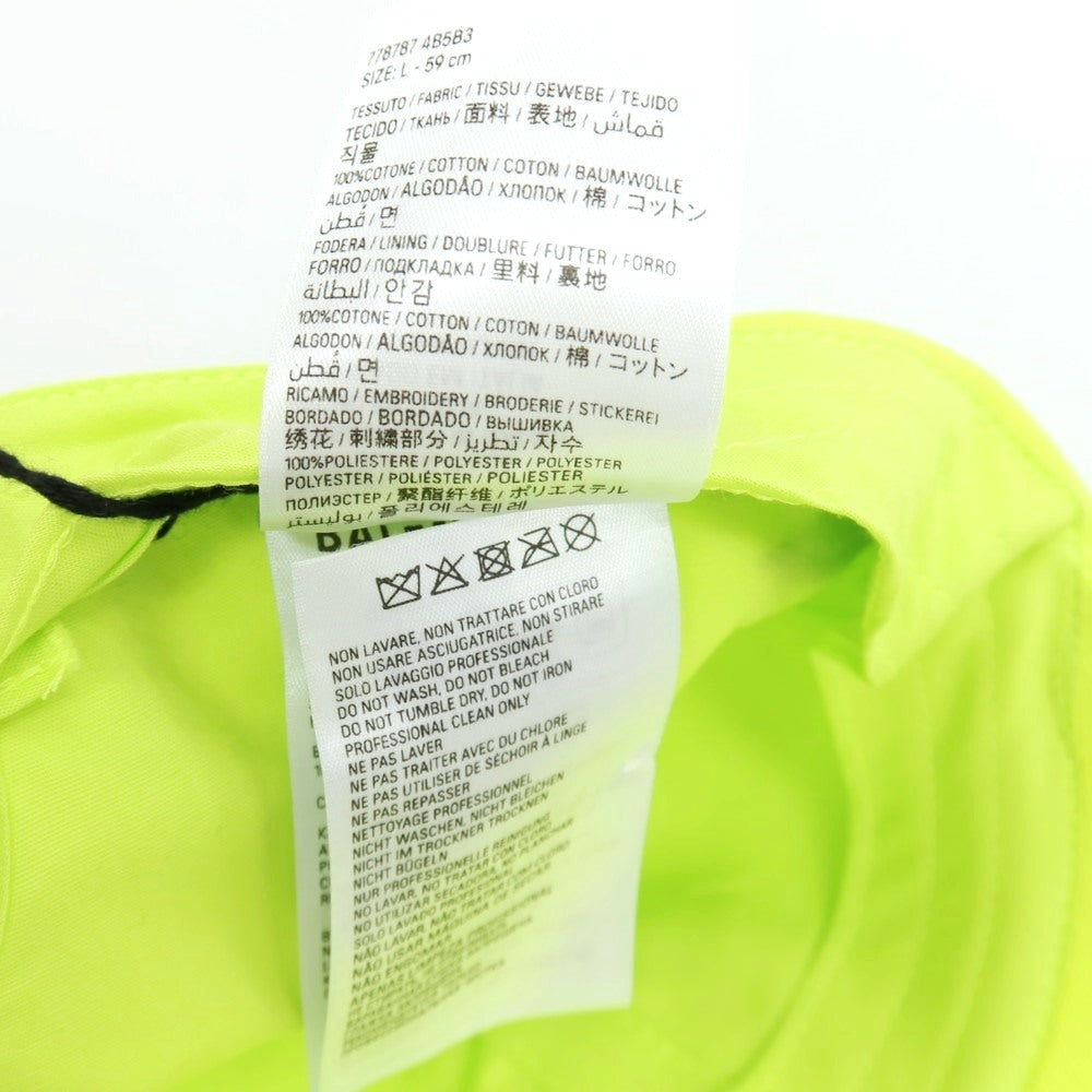 【中古】バレンシアガ BALENCIAGA コットン PARIS CAP キャップ 帽子 ネオンイエロー系【サイズL（59cm）】【 状態ランクA 】【 メンズ 】