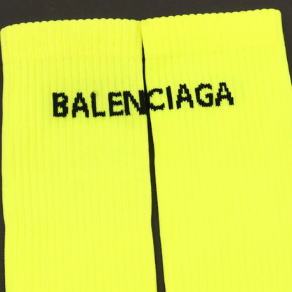 【中古】【未使用】バレンシアガ BALENCIAGA ナイロンポリウレタン ソックス ネオンイエローxブラック【サイズXL】【 状態ランクS 】【 メンズ 】