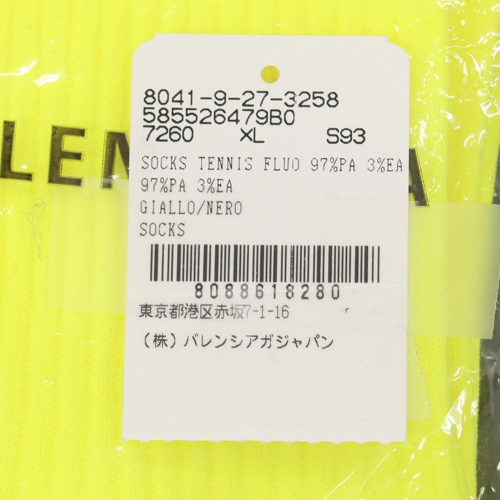 【中古】【未使用】バレンシアガ BALENCIAGA ナイロンポリウレタン ソックス ネオンイエローxブラック【サイズXL】【 状態ランクS 】【 メンズ 】