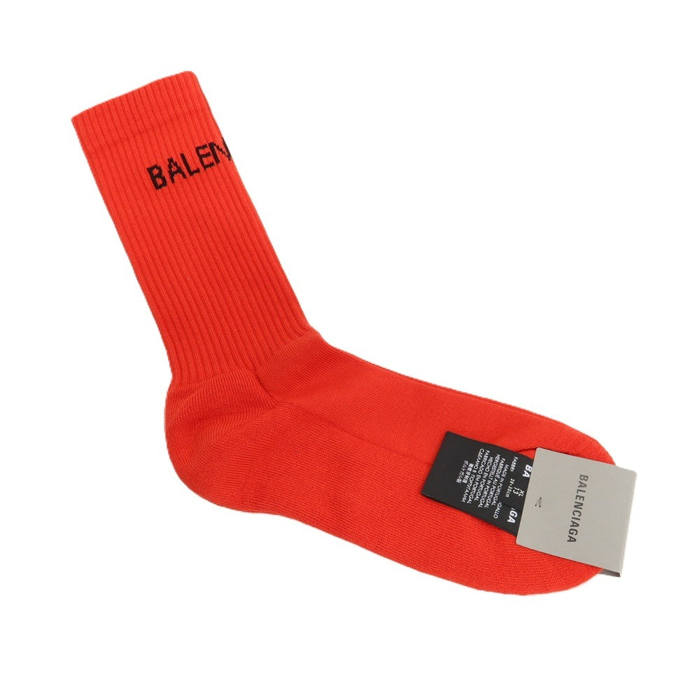 【中古】【未使用】バレンシアガ BALENCIAGA コットンナイロンポリウレタン ソックス レッドxブラック【サイズXL（28～30cm）】【 状態ランクS 】【 メンズ 】