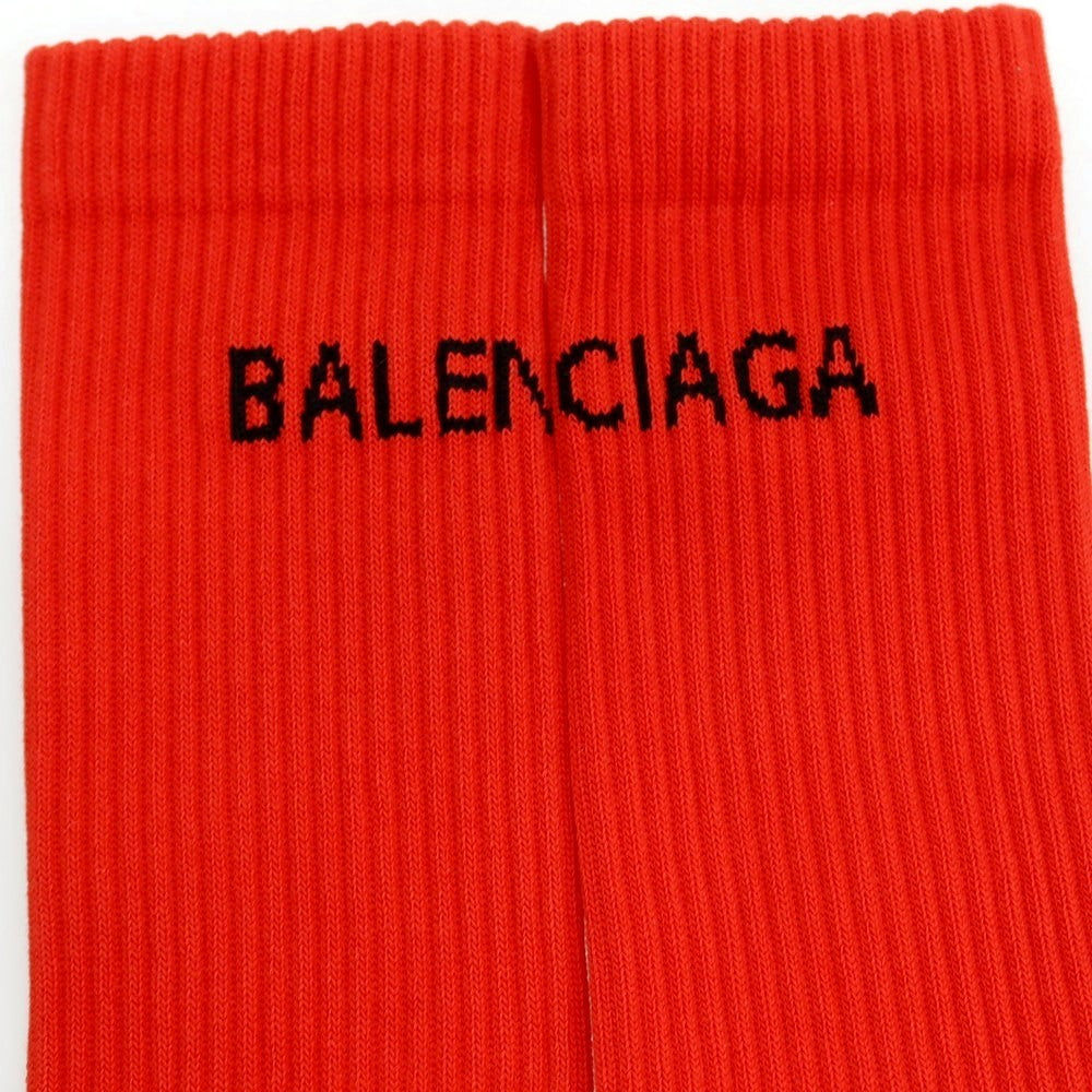 【中古】【未使用】バレンシアガ BALENCIAGA コットンナイロンポリウレタン ソックス レッドxブラック【サイズXL（28～30cm）】【 状態ランクS 】【 メンズ 】