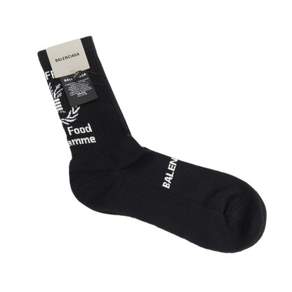【中古】【未使用】バレンシアガ BALENCIAGA コットンポリエステルポリウレタン ソックス ブラックxホワイト【サイズXL（28～30cm）】【 状態ランクS 】【 メンズ 】