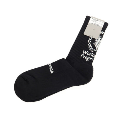 【中古】【未使用】バレンシアガ BALENCIAGA コットンポリエステルポリウレタン ソックス ブラックxホワイト【サイズXL（28～30cm）】【 状態ランクS 】【 メンズ 】