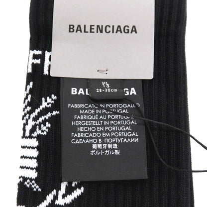【中古】【未使用】バレンシアガ BALENCIAGA コットンポリエステルポリウレタン ソックス ブラックxホワイト【サイズXL（28～30cm）】【 状態ランクS 】【 メンズ 】
