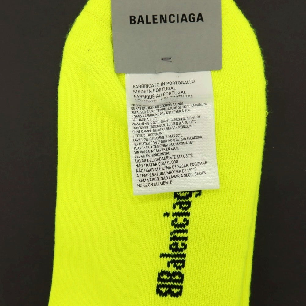 【中古】【未使用】バレンシアガ BALENCIAGA コットンナイロンポリウレタン ソックス ネオンイエロー【サイズXL】【 状態ランクS 】【 メンズ 】