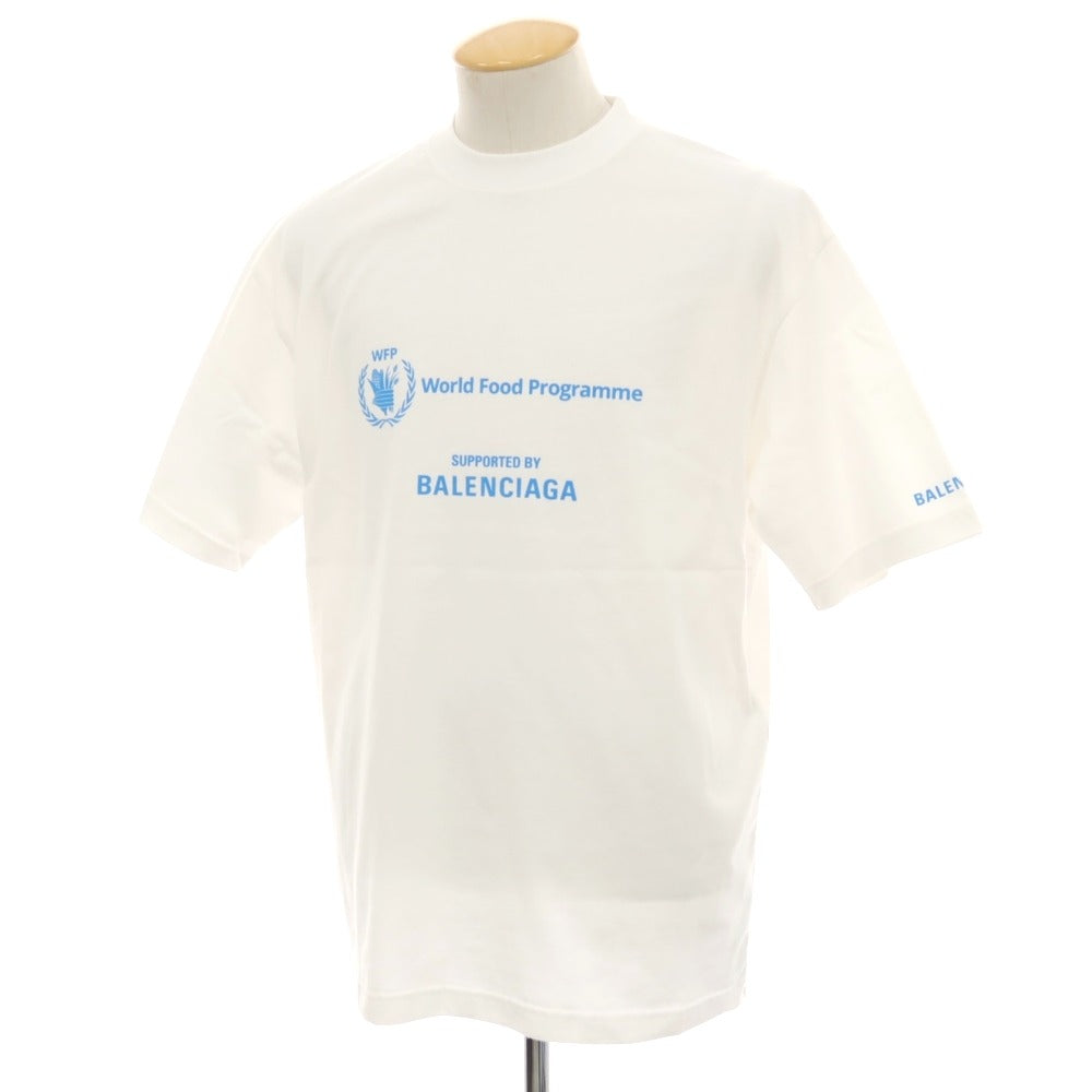 【中古】バレンシアガ BALENCIAGA コットン クルーネック 半袖Ｔシャツ ホワイト【サイズXS】【 状態ランクA 】【 メンズ 】