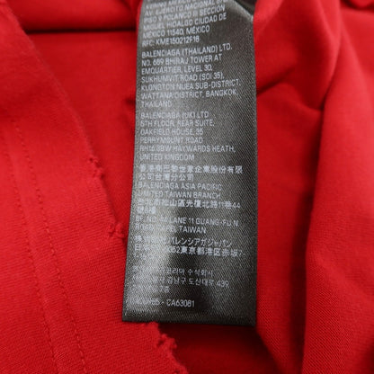 【中古】【未使用】バレンシアガ BALENCIAGA ダメージ加工 コットン モックネック 半袖Ｔシャツ レッド【サイズ2】【 状態ランクS 】【 メンズ 】