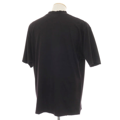 【中古】バレンシアガ BALENCIAGA VALENTINE CD ダメージ加工 コットン モックネック 半袖Ｔシャツ ブラック【サイズXS】【 状態ランクA 】【 メンズ 】