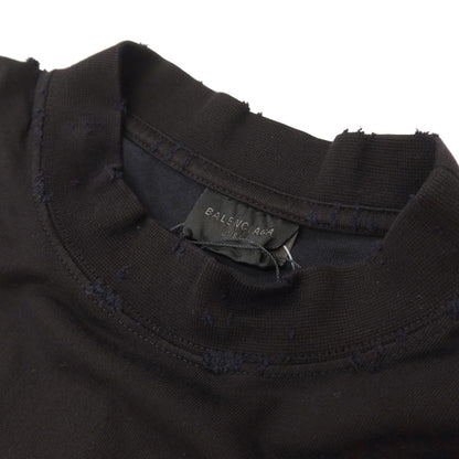 【中古】バレンシアガ BALENCIAGA VALENTINE CD ダメージ加工 コットン モックネック 半袖Ｔシャツ ブラック【サイズXS】【 状態ランクA 】【 メンズ 】