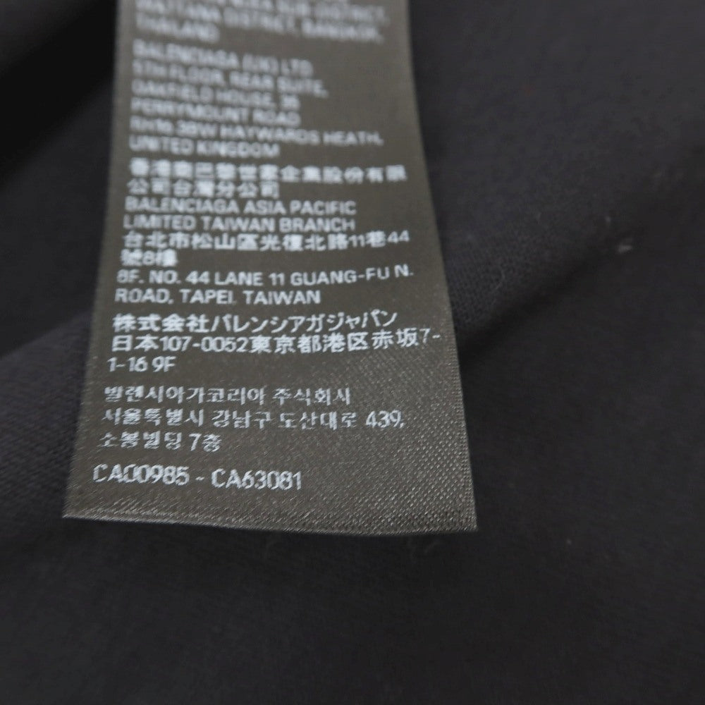 【中古】バレンシアガ BALENCIAGA VALENTINE CD ダメージ加工 コットン モックネック 半袖Ｔシャツ ブラック【サイズXS】【 状態ランクA 】【 メンズ 】