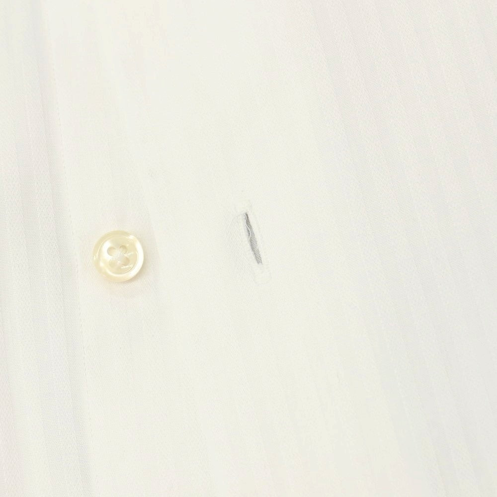 【中古】アザブテーラー azabu tailor コットン系 シャドウストライプ セミワイドカラー ドレスシャツ ホワイト【サイズ表記なし（M位）】【 状態ランクB 】【 メンズ 】