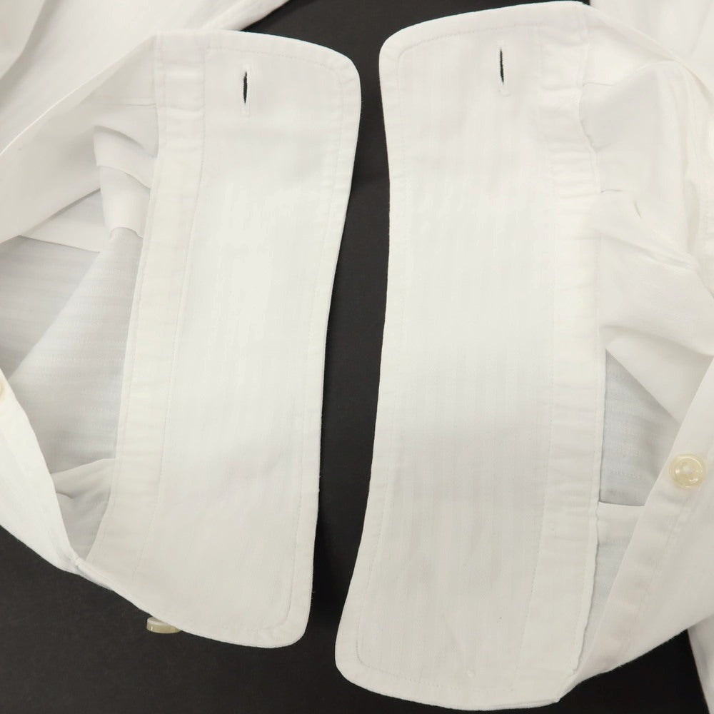 【中古】アザブテーラー azabu tailor コットン系 シャドウストライプ セミワイドカラー ドレスシャツ ホワイト【サイズ表記なし（M位）】【 状態ランクB 】【 メンズ 】