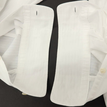 【中古】アザブテーラー azabu tailor コットン系 シャドウストライプ セミワイドカラー ドレスシャツ ホワイト【サイズ表記なし（M位）】【 状態ランクB 】【 メンズ 】