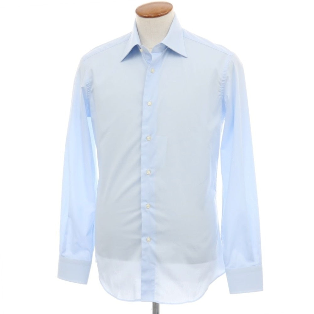 【中古】アザブテーラー azabu tailor コットン レギュラーカラー ドレスシャツ ブルー【サイズ表記なし（M位）】【 状態ランクA 】【 メンズ 】
