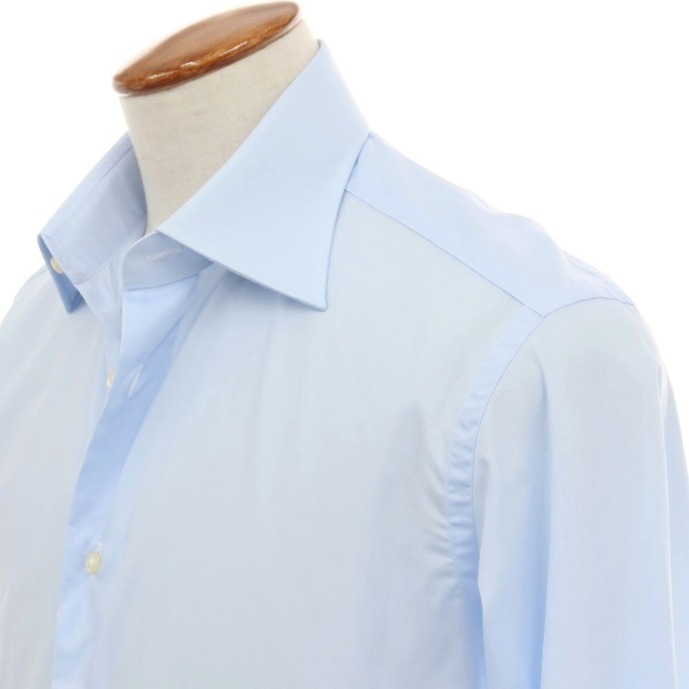 【中古】アザブテーラー azabu tailor コットン レギュラーカラー ドレスシャツ ブルー【サイズ表記なし（M位）】【 状態ランクA 】【 メンズ 】