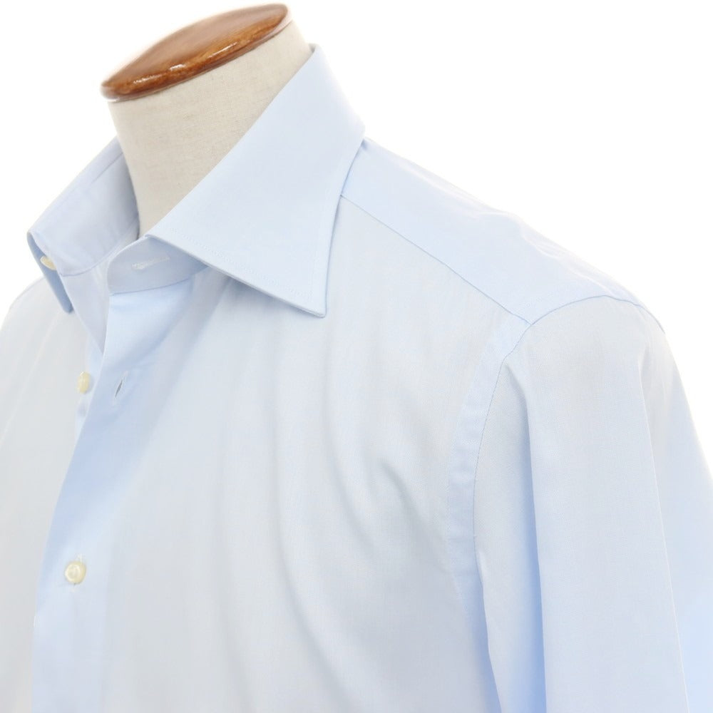 【中古】アザブテーラー azabu tailor コットン レギュラーカラー ドレスシャツ ブルー【サイズ表記なし（M位）】【 状態ランクA 】【 メンズ 】