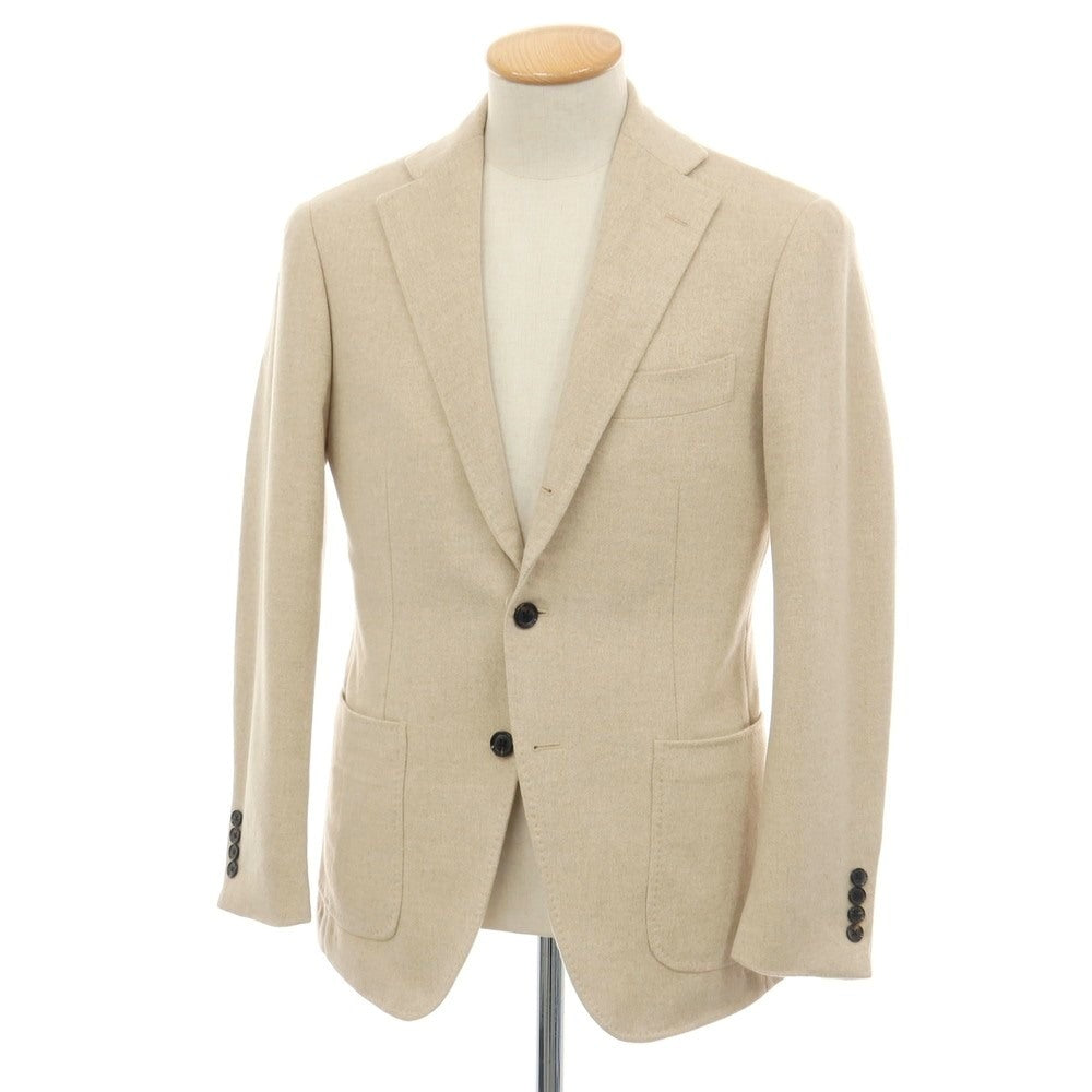 【中古】グジ guji カシミヤ 3つボタン テーラードジャケット ベージュ【サイズ42】【 状態ランクB 】【 メンズ 】