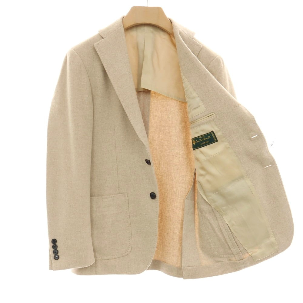 【中古】グジ guji カシミヤ 3つボタン テーラードジャケット ベージュ【サイズ42】【 状態ランクB 】【 メンズ 】