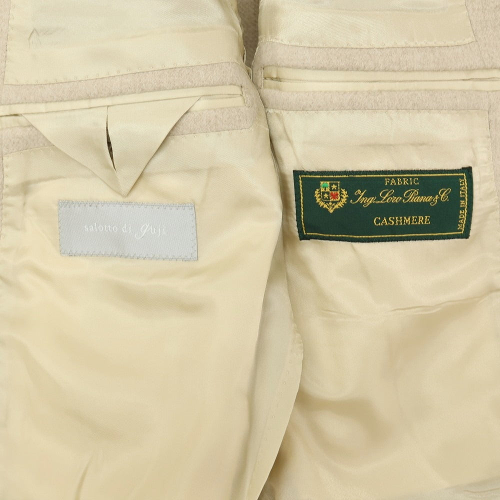 【中古】グジ guji カシミヤ 3つボタン テーラードジャケット ベージュ【サイズ42】【 状態ランクB 】【 メンズ 】