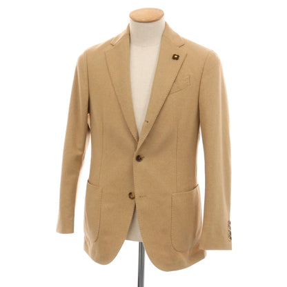 【中古】ラルディーニ LARDINI カシミヤ 3つボタン テーラードジャケット キャメルブラウン【サイズ44 7REG】【 状態ランクA 】【 メンズ 】