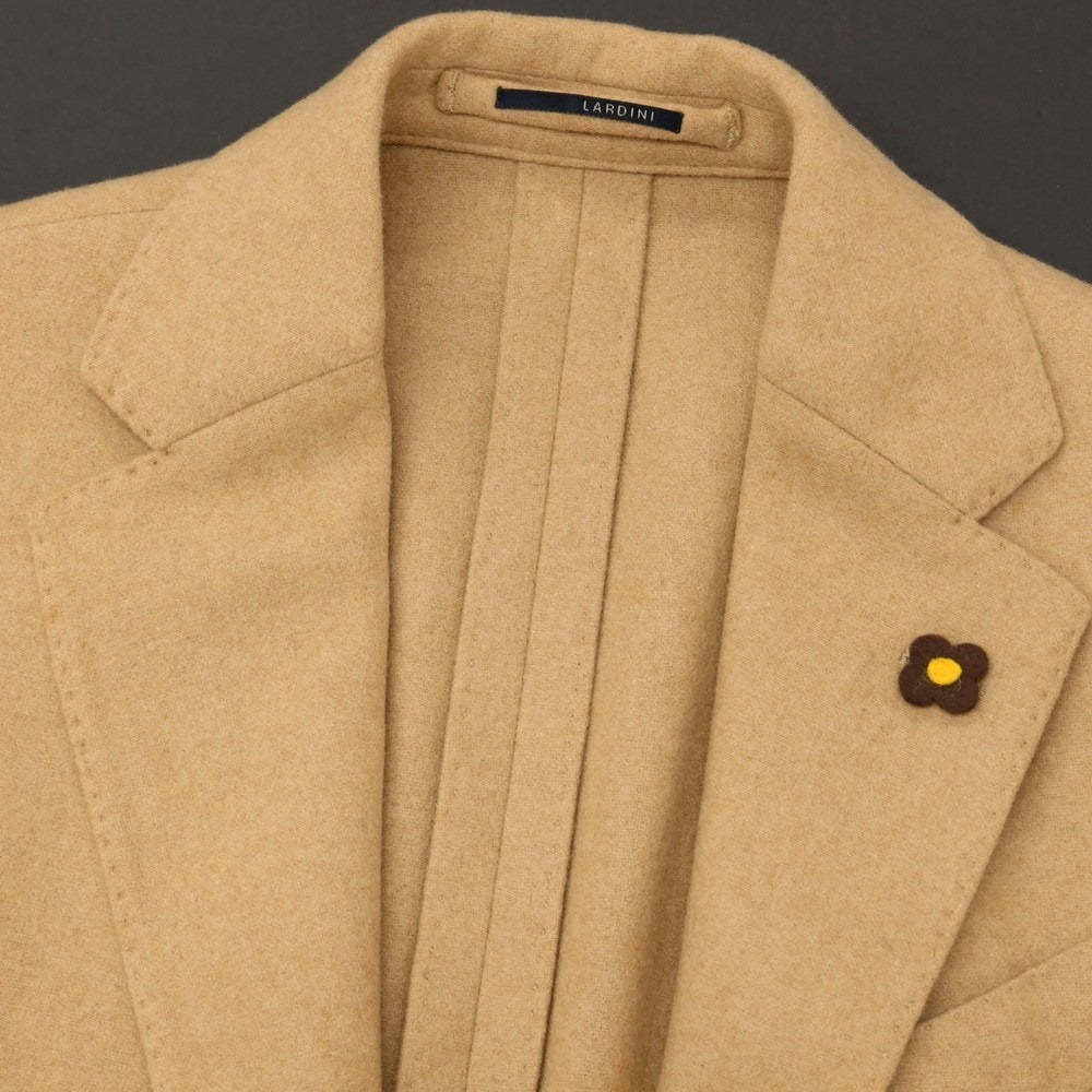 【中古】ラルディーニ LARDINI カシミヤ 3つボタン テーラードジャケット キャメルブラウン【サイズ44 7REG】【 状態ランクA 】【 メンズ 】