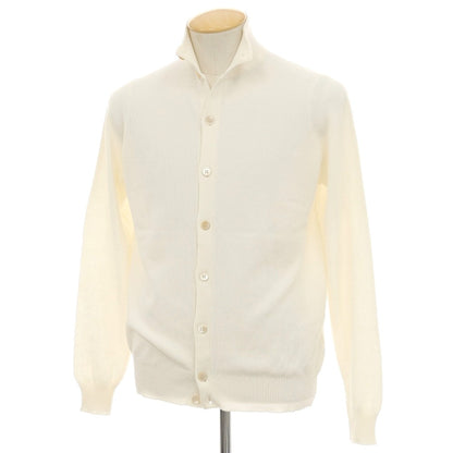 【中古】フィリッポ デ ローレンティス FILIPPO DE LAURENTIIS クレープコットン スタンドカラー ニット カーディガン アイボリー【サイズ44】【 状態ランクA 】【 メンズ 】