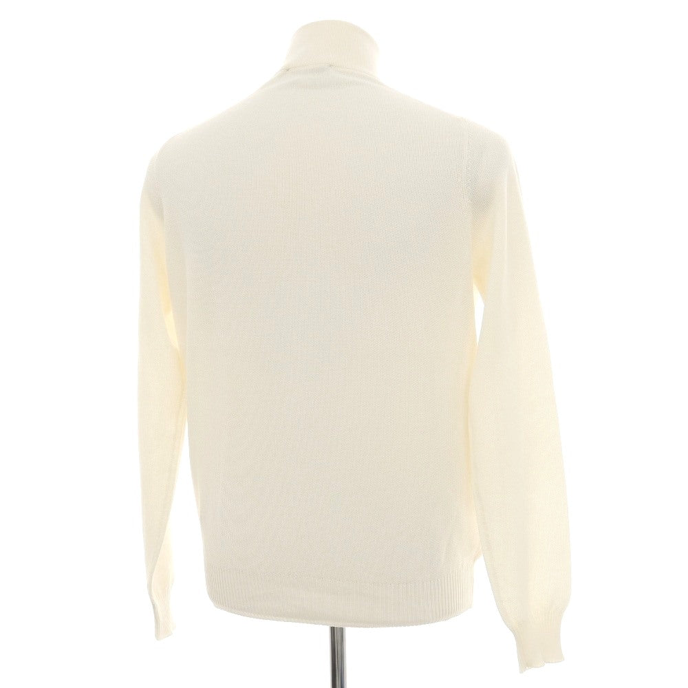 【中古】フィリッポ デ ローレンティス FILIPPO DE LAURENTIIS クレープコットン スタンドカラー ニット カーディガン アイボリー【サイズ44】【 状態ランクA 】【 メンズ 】