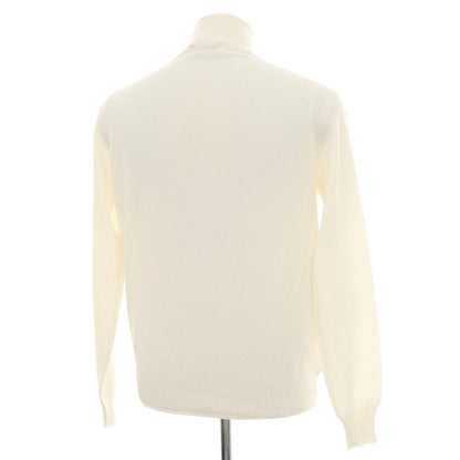 【中古】フィリッポ デ ローレンティス FILIPPO DE LAURENTIIS クレープコットン スタンドカラー ニット カーディガン アイボリー【サイズ44】【 状態ランクA 】【 メンズ 】