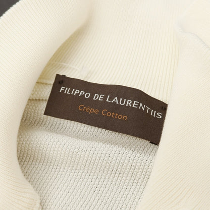 【中古】フィリッポ デ ローレンティス FILIPPO DE LAURENTIIS クレープコットン スタンドカラー ニット カーディガン アイボリー【サイズ44】【 状態ランクA 】【 メンズ 】