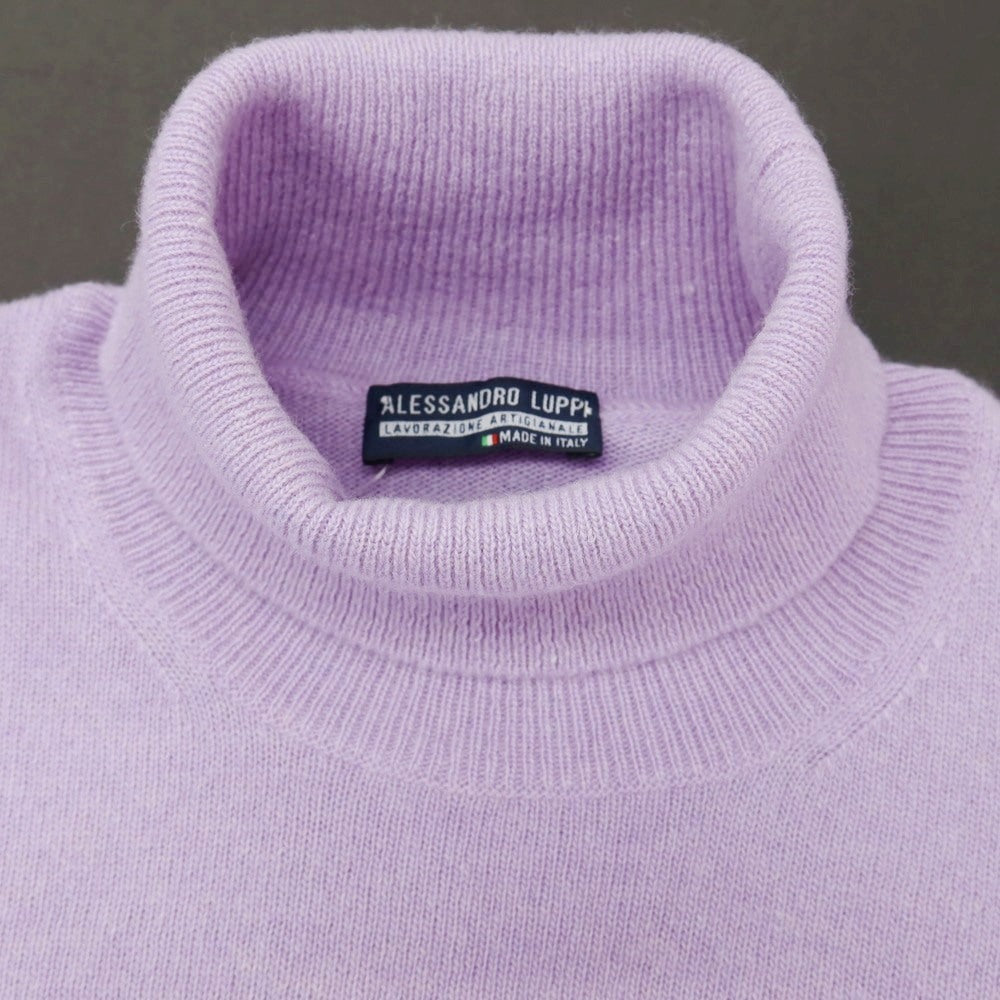 【中古】アレッサンドロルッピ Alessandro Luppi ウールカシミヤ タートルネック プルオーバーニット ライトパープル【サイズ44】【 状態ランクA 】【 メンズ 】